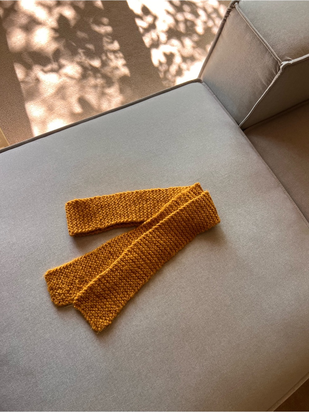 Handmade Knit Scarf in Mustard Yellow